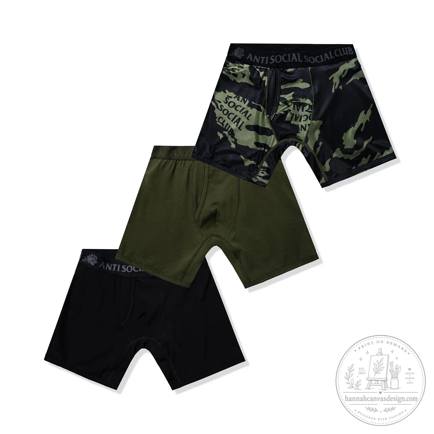 Anti Social Social Club Jacquard Logo Boxer Briefs 3-Pack