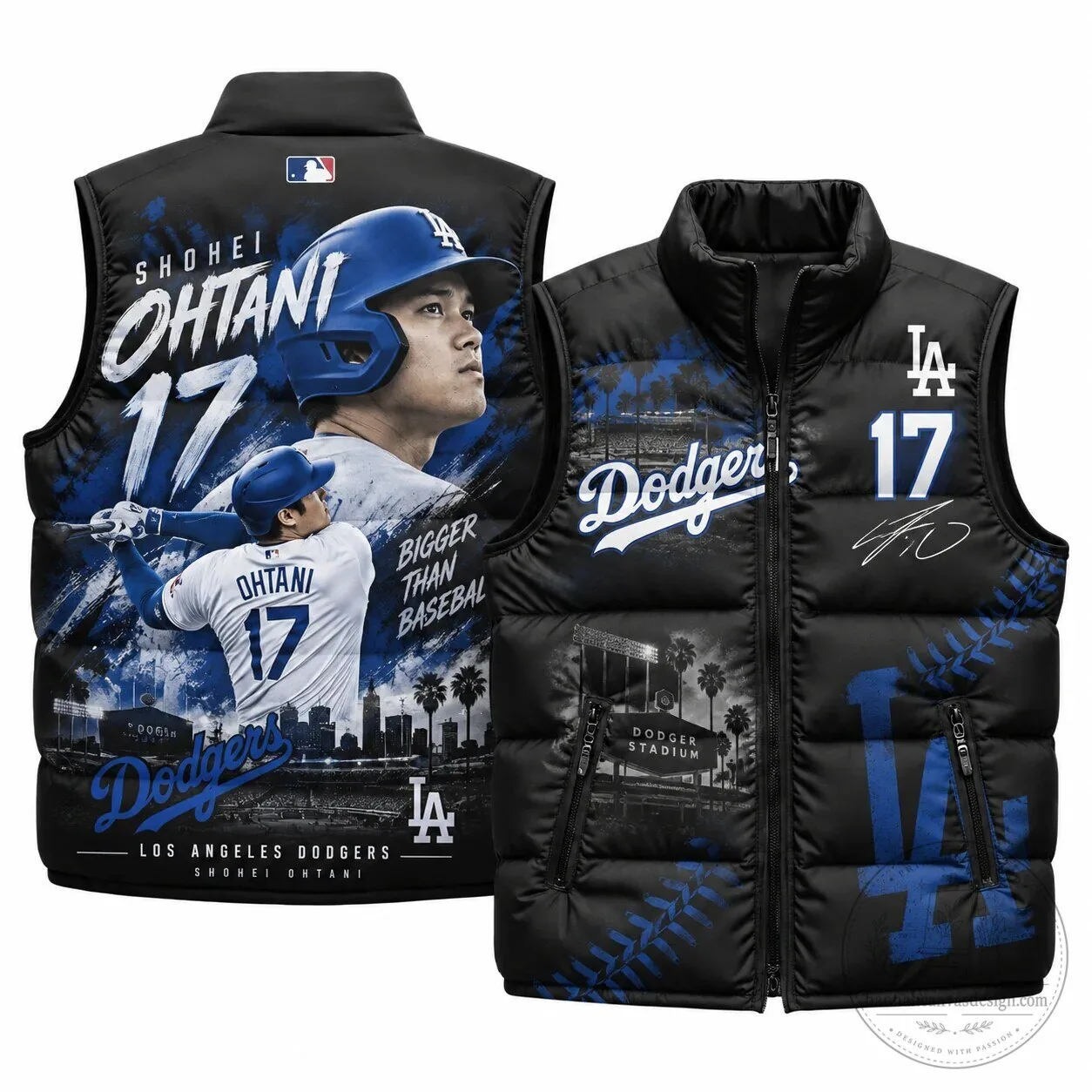 Los Angeles Dodgers Baseball Puffer Vest featuring Shohei Ohtani 4 Los Angeles Dodgers Baseball Puffer Vest featuring Shohei Ohtani