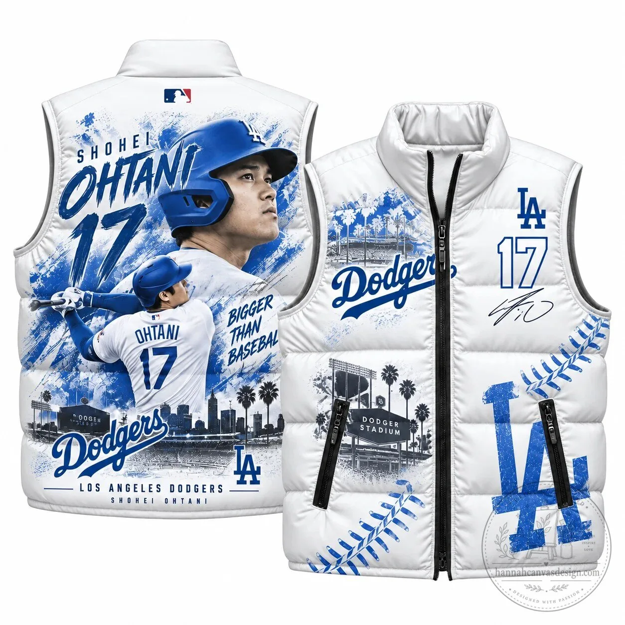Los Angeles Dodgers Baseball Puffer Vest featuring Shohei Ohtani 5 Los Angeles Dodgers Baseball Puffer Vest featuring Shohei Ohtani