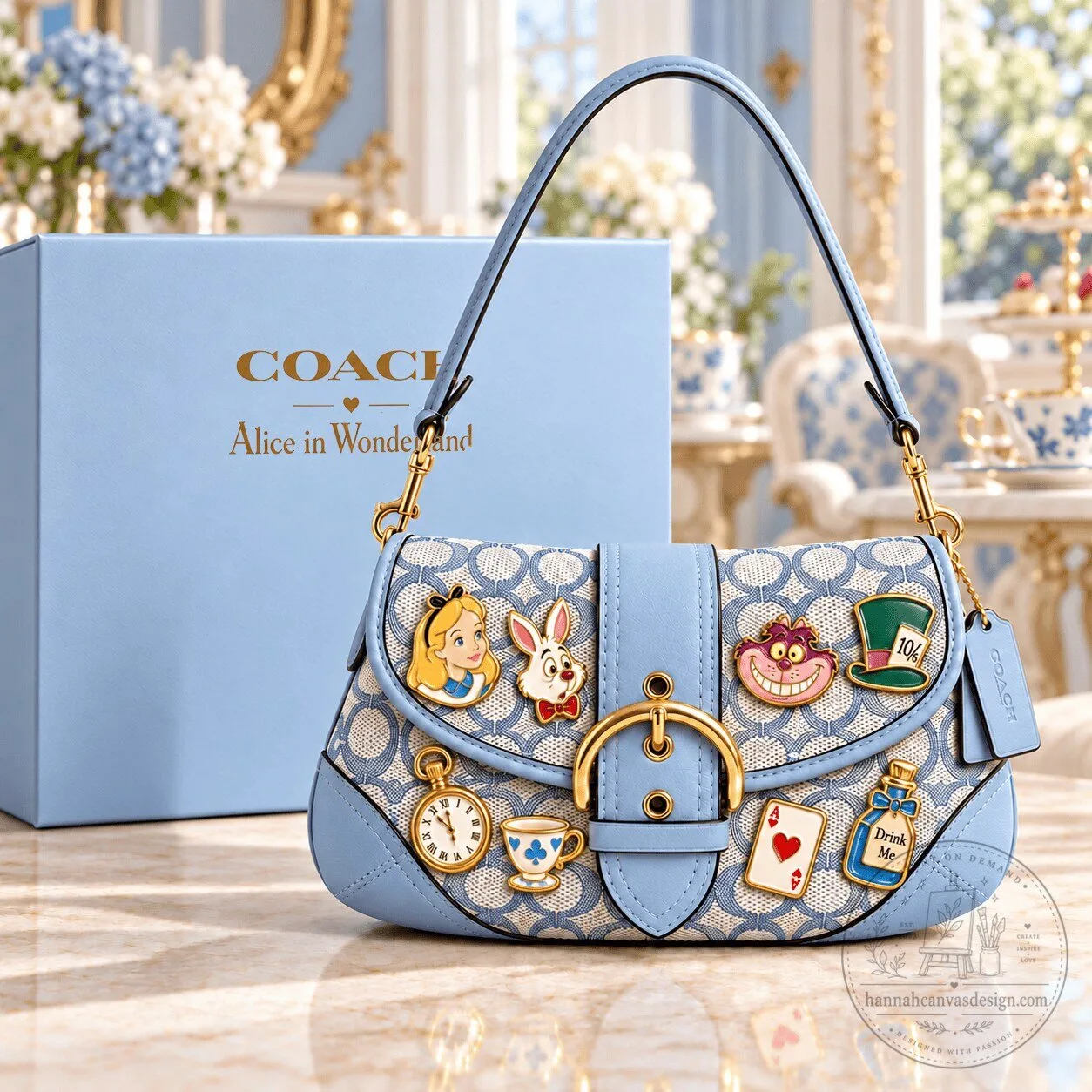 Coach Alice in Wonderland Signature Soho Shoulder Bag with Charms