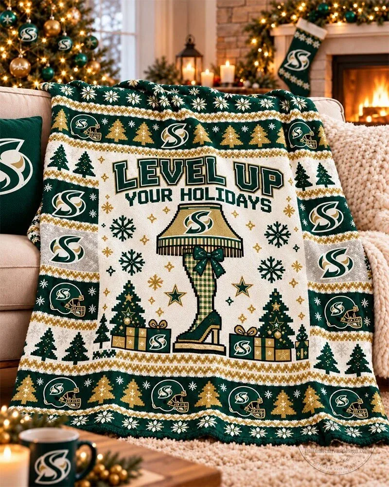 Sacramento State Hornets Level Up Your Holidays Christmas Blanket