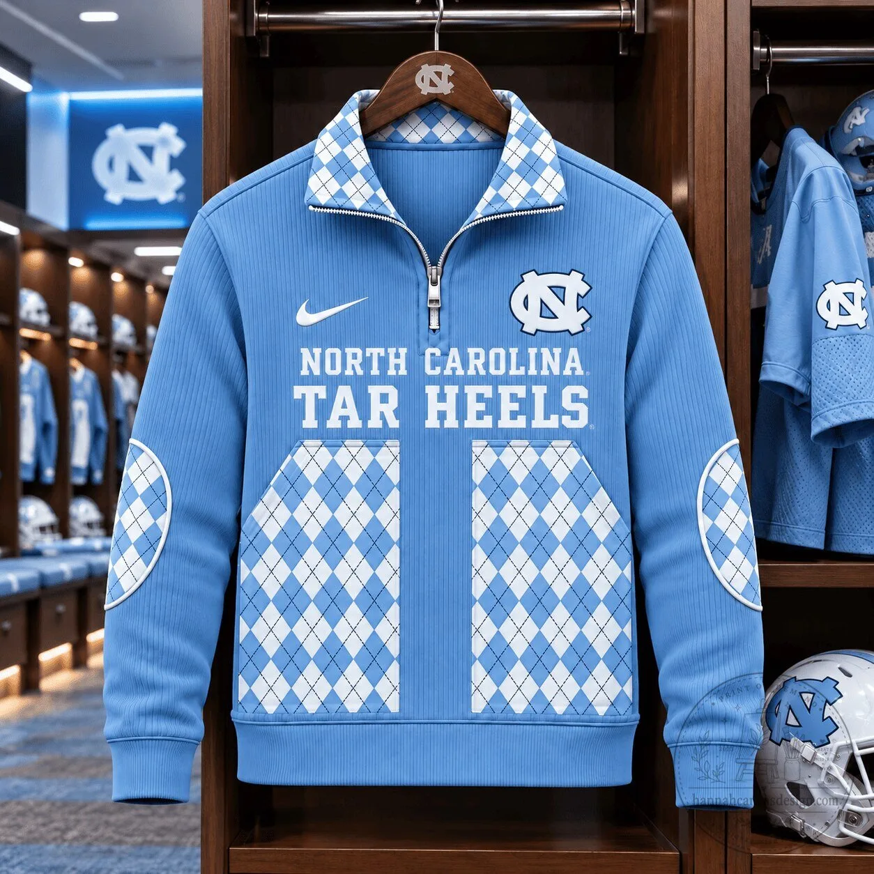 North Carolina Tar Heels Diamond Argyle Quarter-Zip Fleece Sweatshirt
