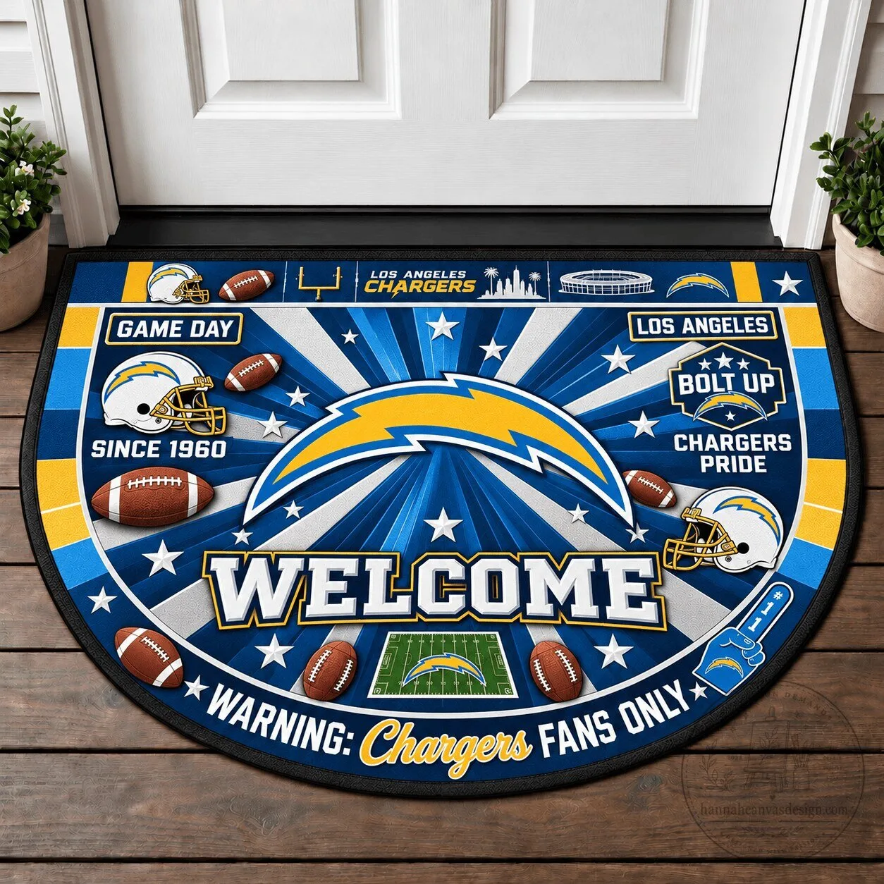 Los Angeles Chargers NFL Football Team Welcome Doormat for Fans