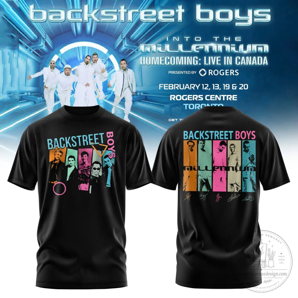 Homecoming Live in Canada Concert T-Shirt for Backstreet Boys Into The Millennium Homecoming Live in Canada Concert T-Shirt for Backstreet Boys: Into The Millennium