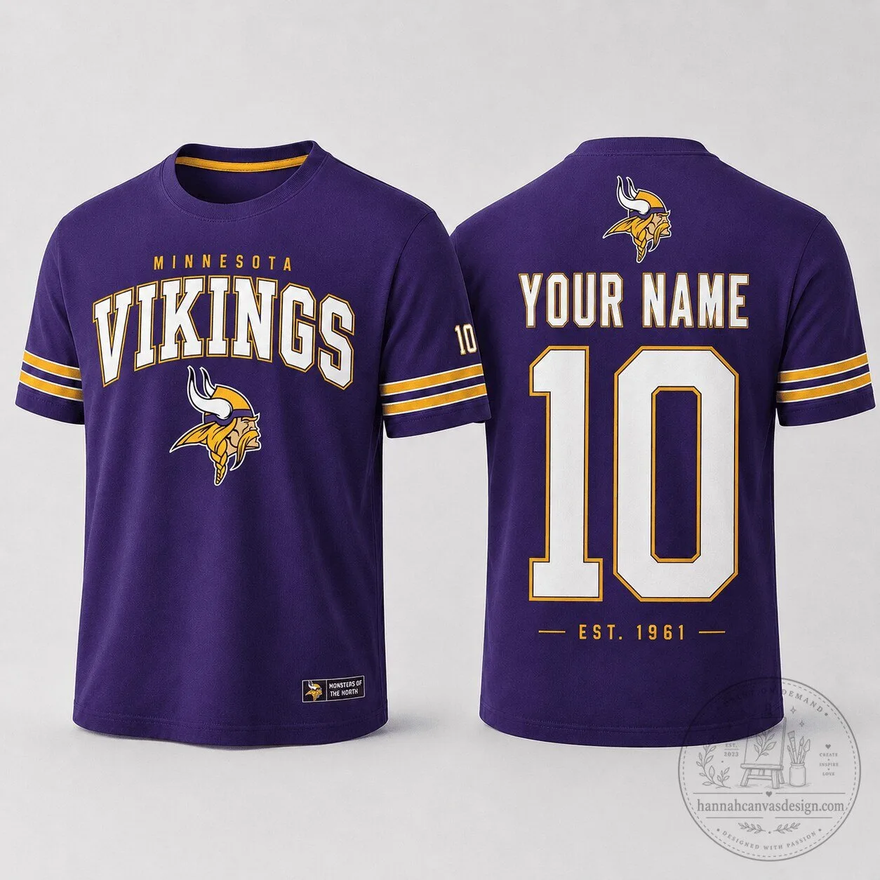 Minnesota Vikings NFL Fan Shirt Custom Name Number Purple Football T-Shirt