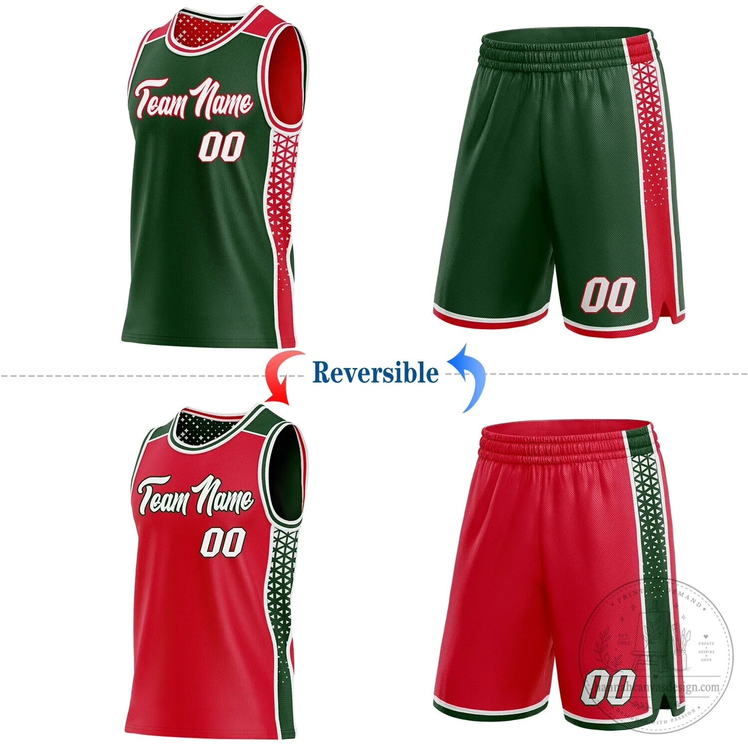 Custom Reversible Basketball Jersey with Geometric Side Panel Design 8 Custom Reversible Basketball Jersey with Geometric Side Panel Design