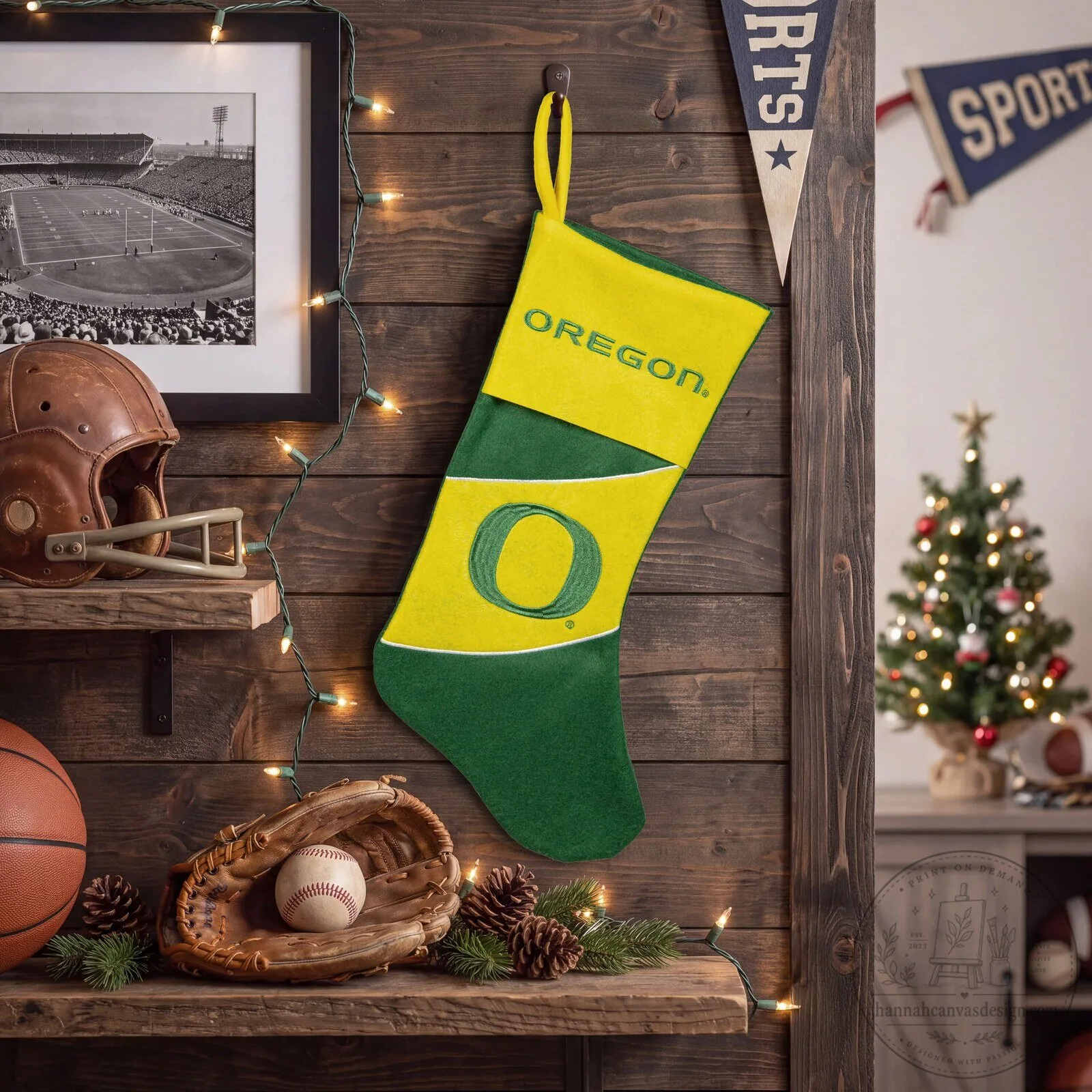 Oregon Ducks NCAA Football Team Christmas Stocking