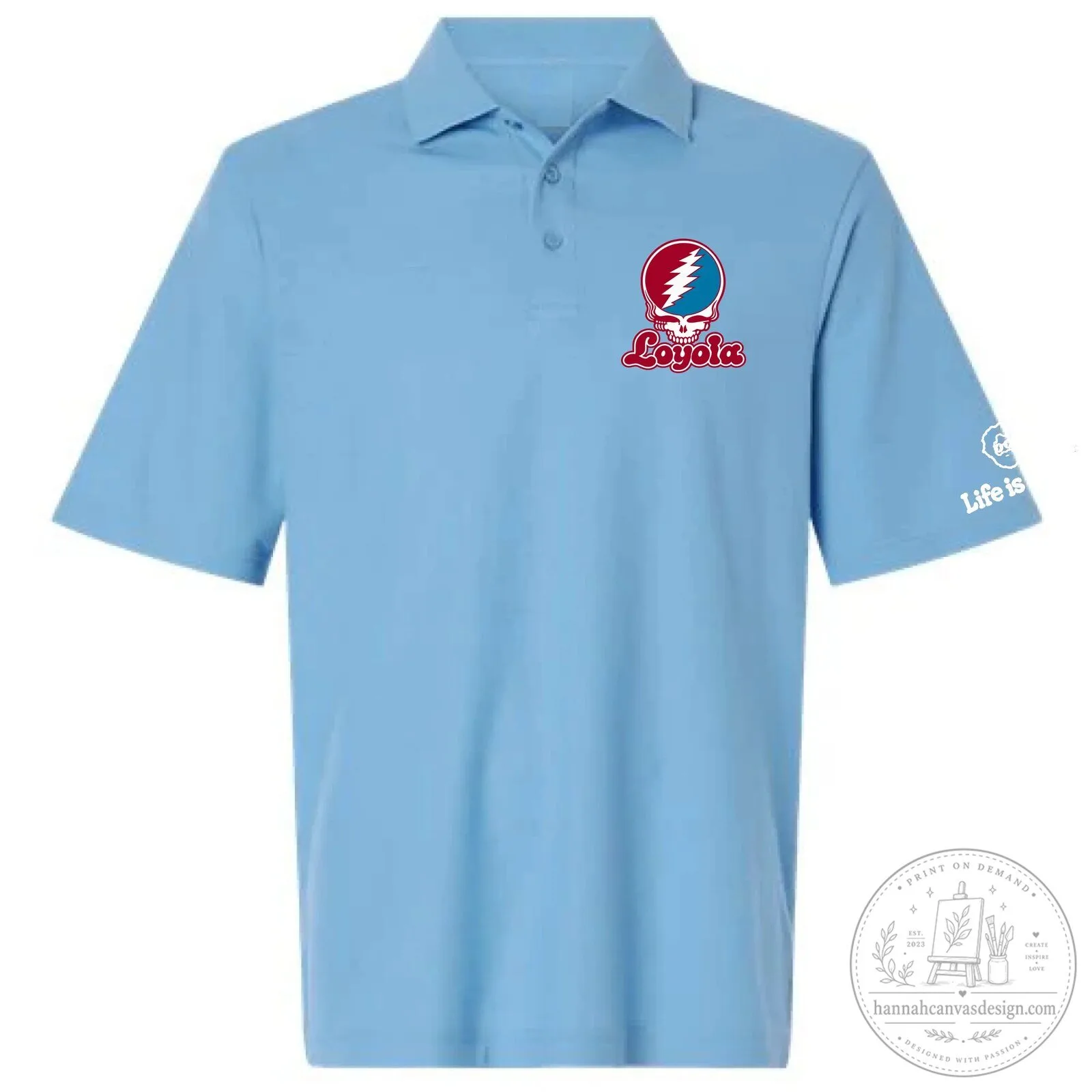 Loyola University Chicago Grateful Dead Steal Your Face Polo Shirt