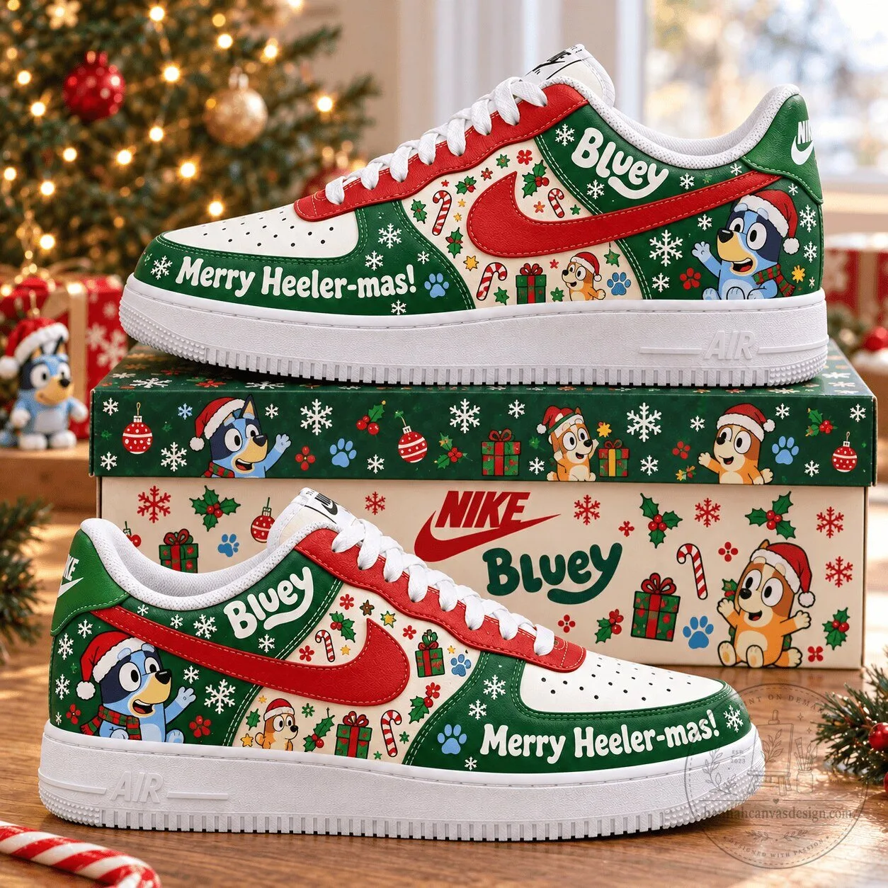 Bluey Merry Heeler-mas Christmas Low-Top Sneakers