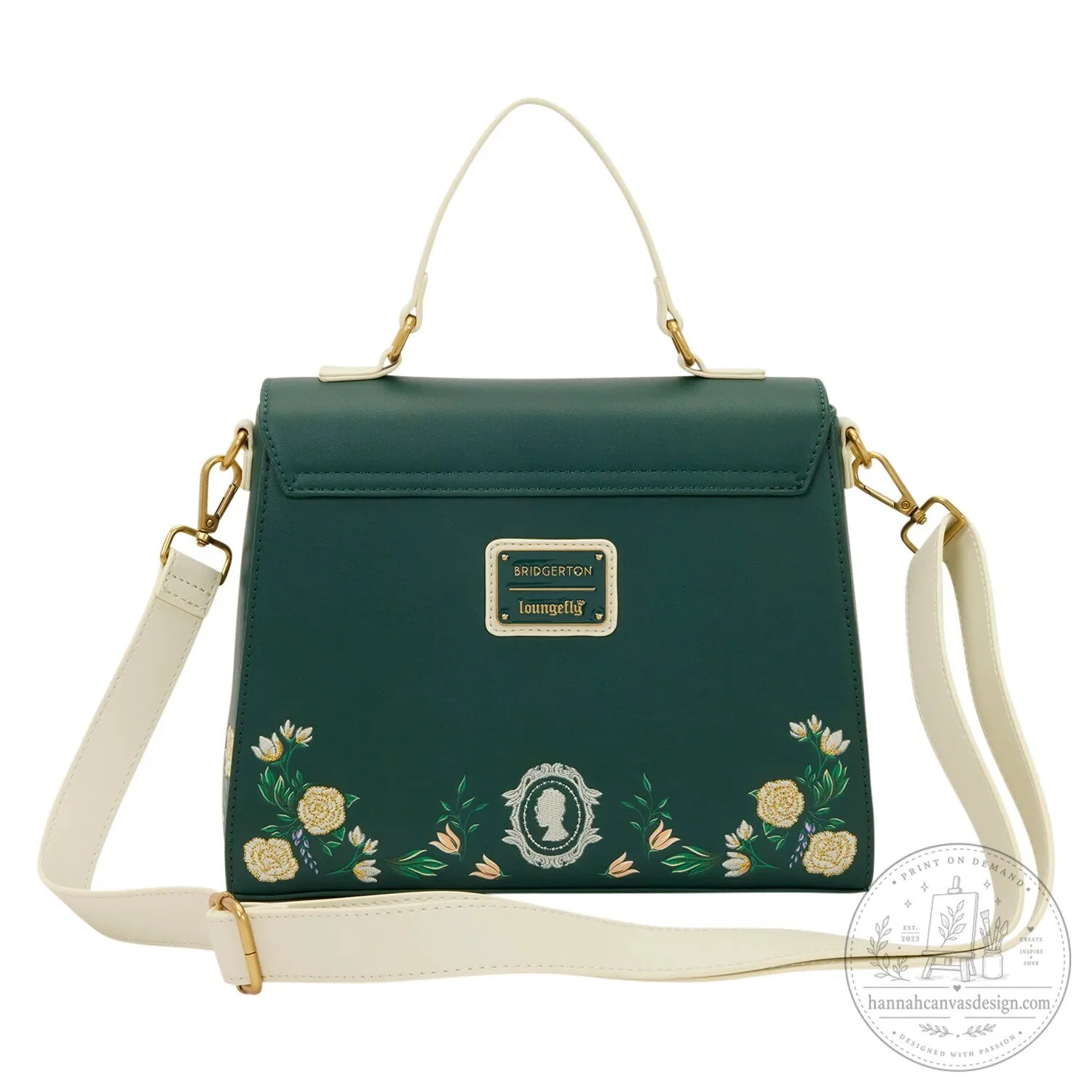 Bridgerton Floral Embroidered Bee Green Crossbody Handbag Purse 8 Bridgerton Floral Embroidered Bee Green Crossbody Handbag Purse