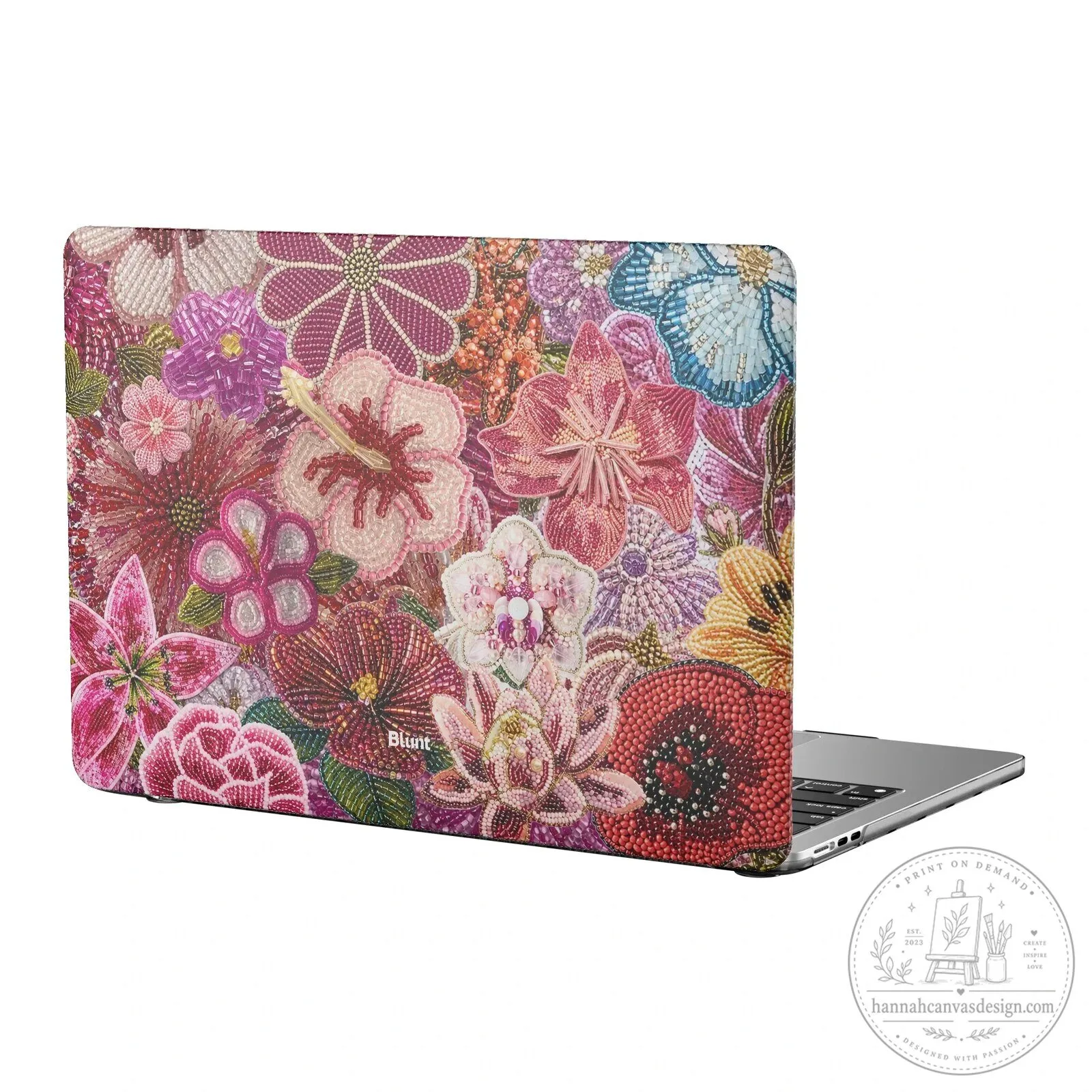 Floral Embroidered Design Hard Shell Laptop Case for MacBook Air