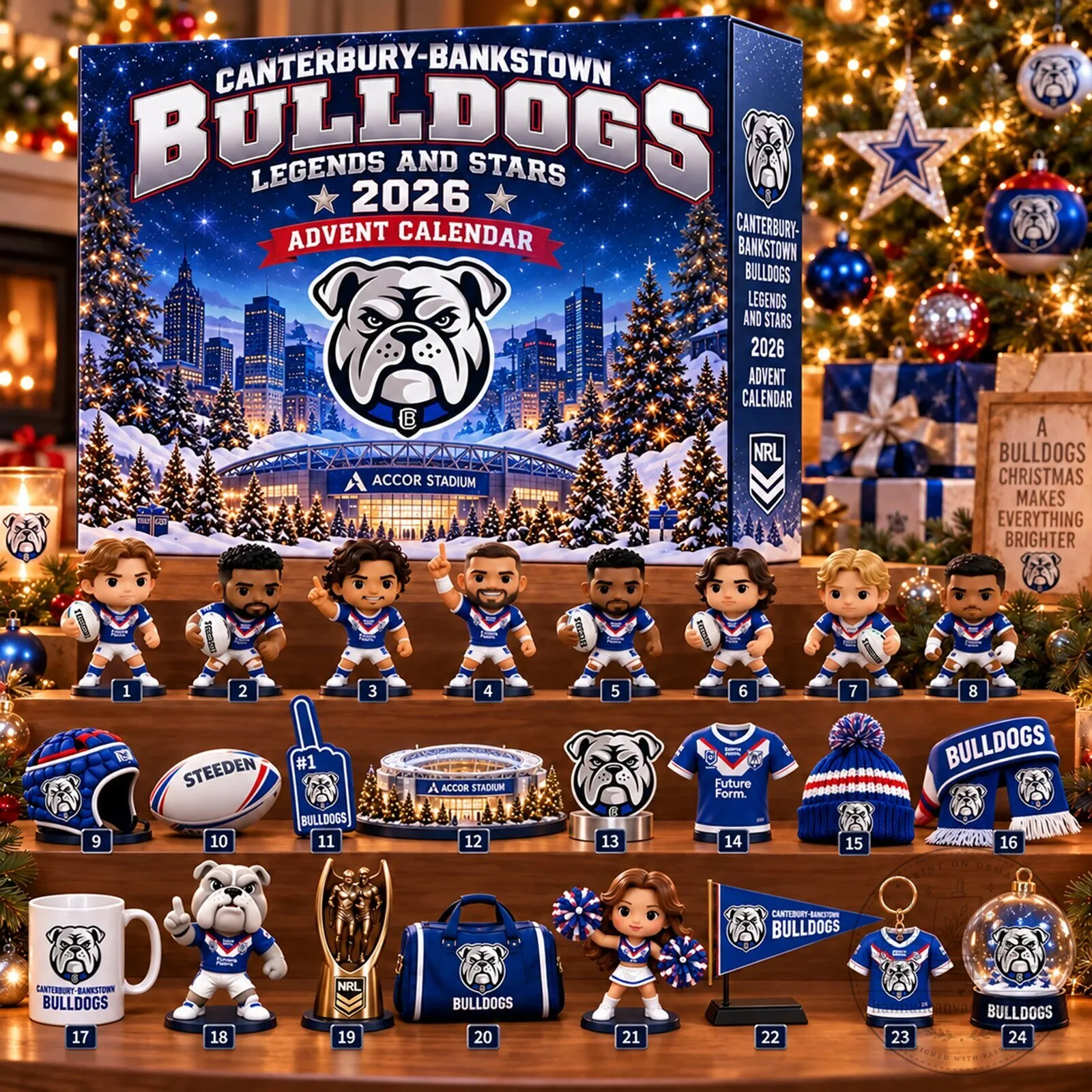 Canterbury-Bankstown Bulldogs Legends and Stars 2026 Christmas Advent Calendar 2D