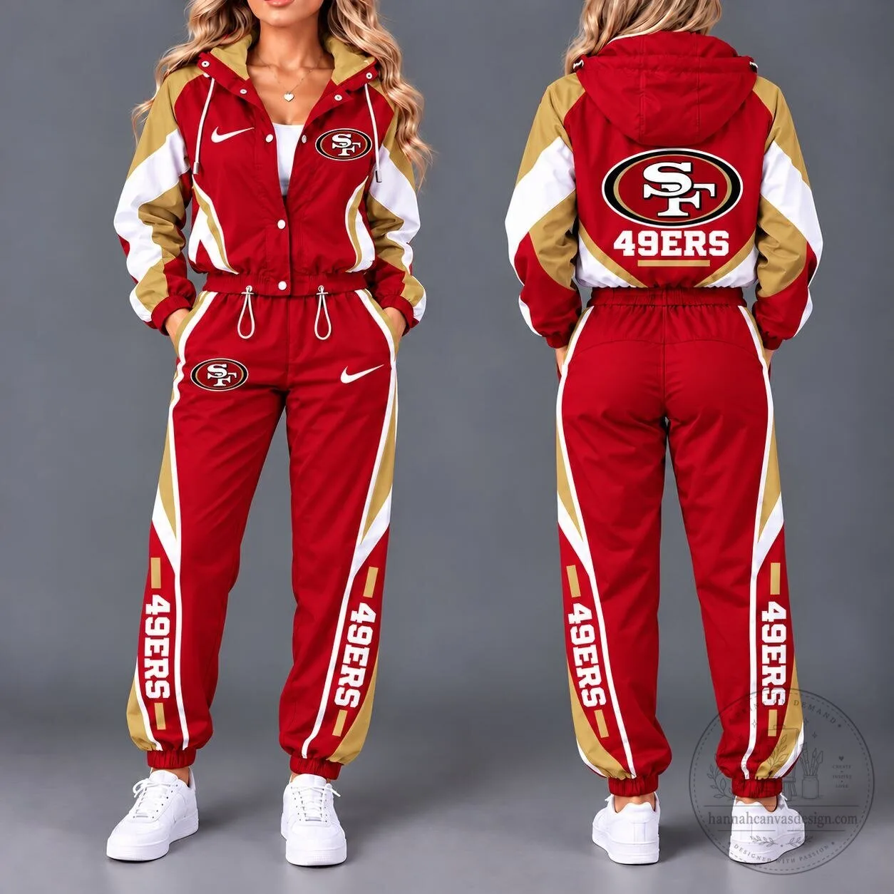 San Francisco 49ers NFL Team Logo Red and Gold Windbreaker Jacket