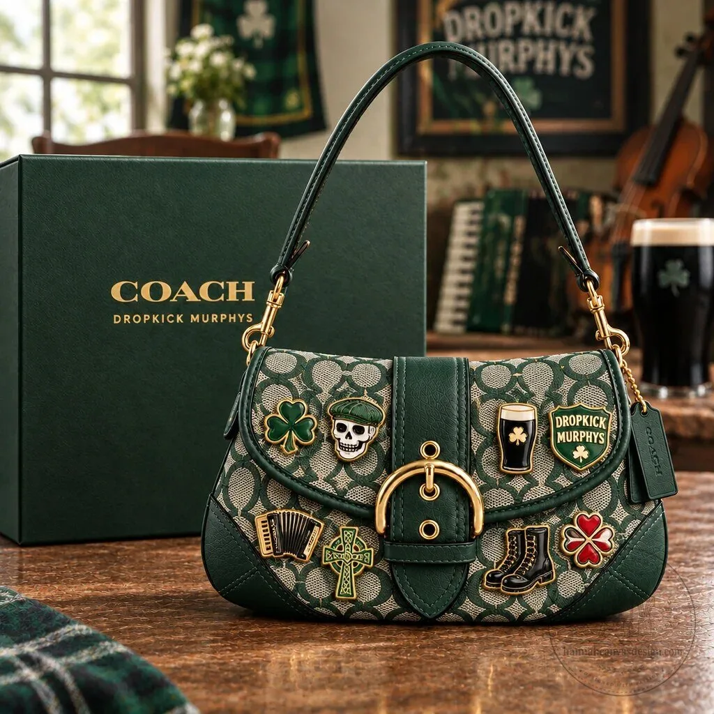 Coach Dropkick Murphys Signature Canvas Georgie Saddle Bag With Charms