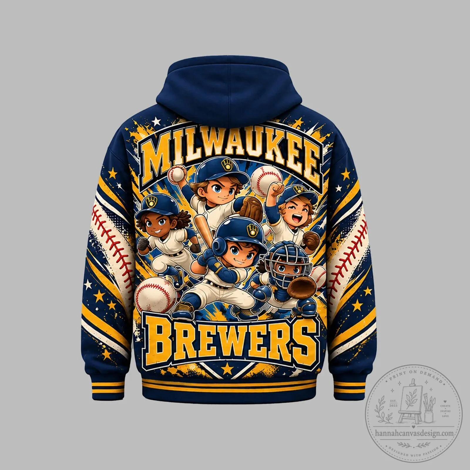 Milwaukee Brewers Baseball Team Chibi Players All Over Print Hoodie 5 Milwaukee Brewers Baseball Team Chibi Players All Over Print Hoodie
