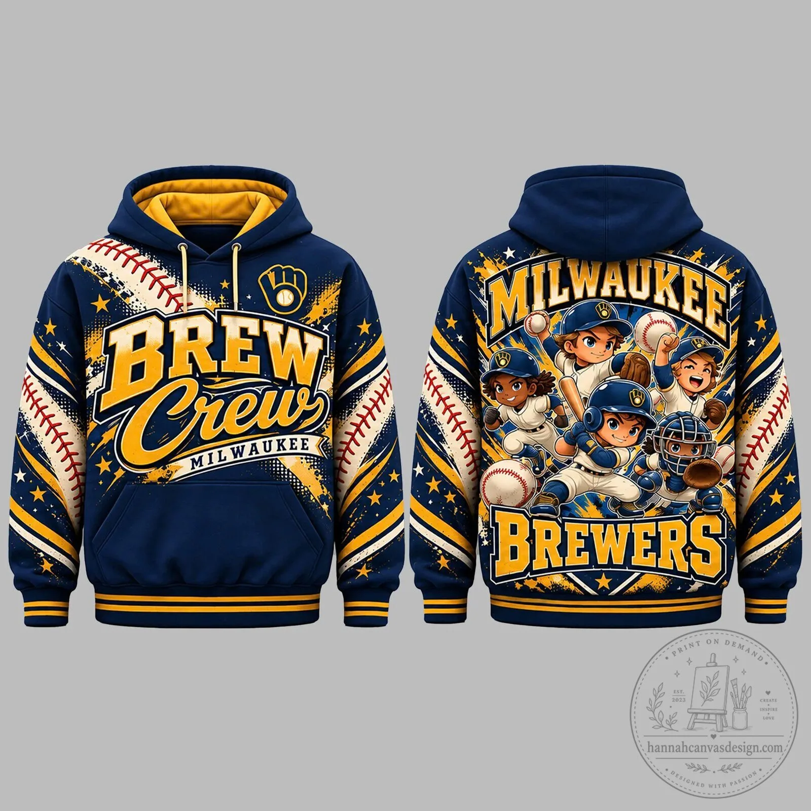 Milwaukee Brewers Baseball Team Chibi Players All Over Print Hoodie 6 Milwaukee Brewers Baseball Team Chibi Players All Over Print Hoodie