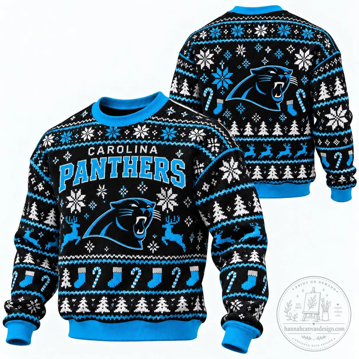 Carolina Panthers Ugly Christmas Sweater NFL Football Fan Gift