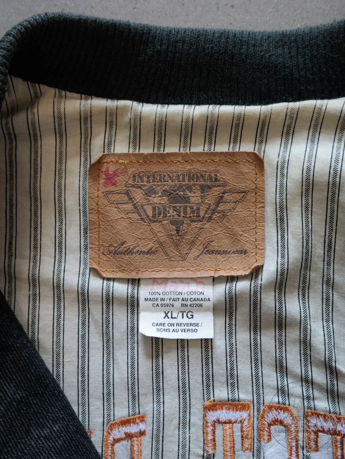 Vintage 90s Black Denim and Beige Forest Ridge Golf Club Varsity Jacket 9 Vintage 90s Black Denim and Beige Forest Ridge Golf Club Varsity Jacket