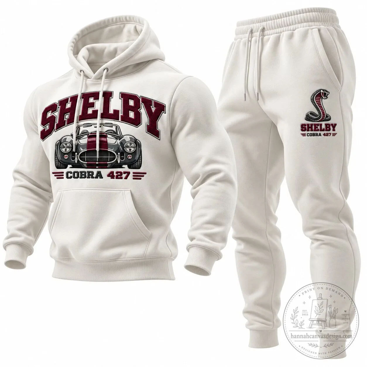 Shelby Cobra 427 Car Racing Enthusiast Pullover Hoodie
