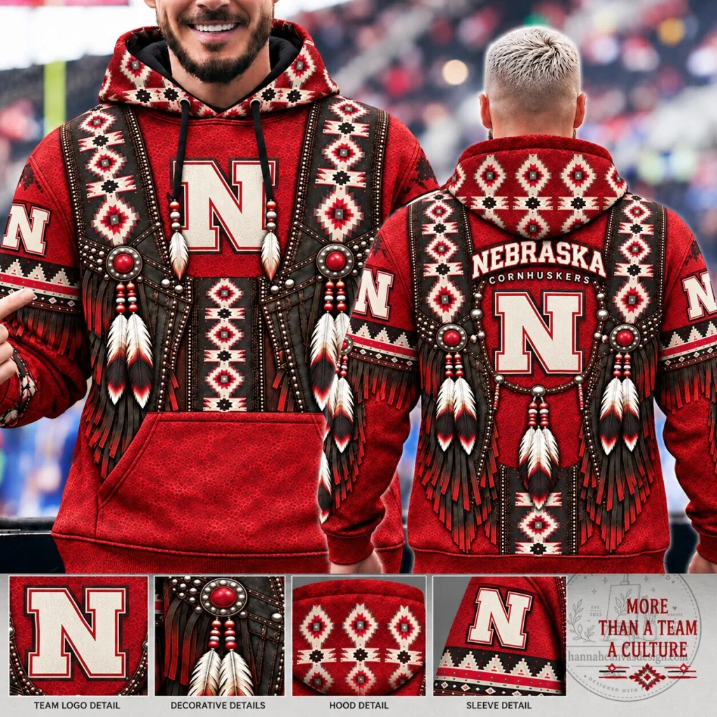 Nebraska Cornhuskers Native American Heritage Football Hoodie