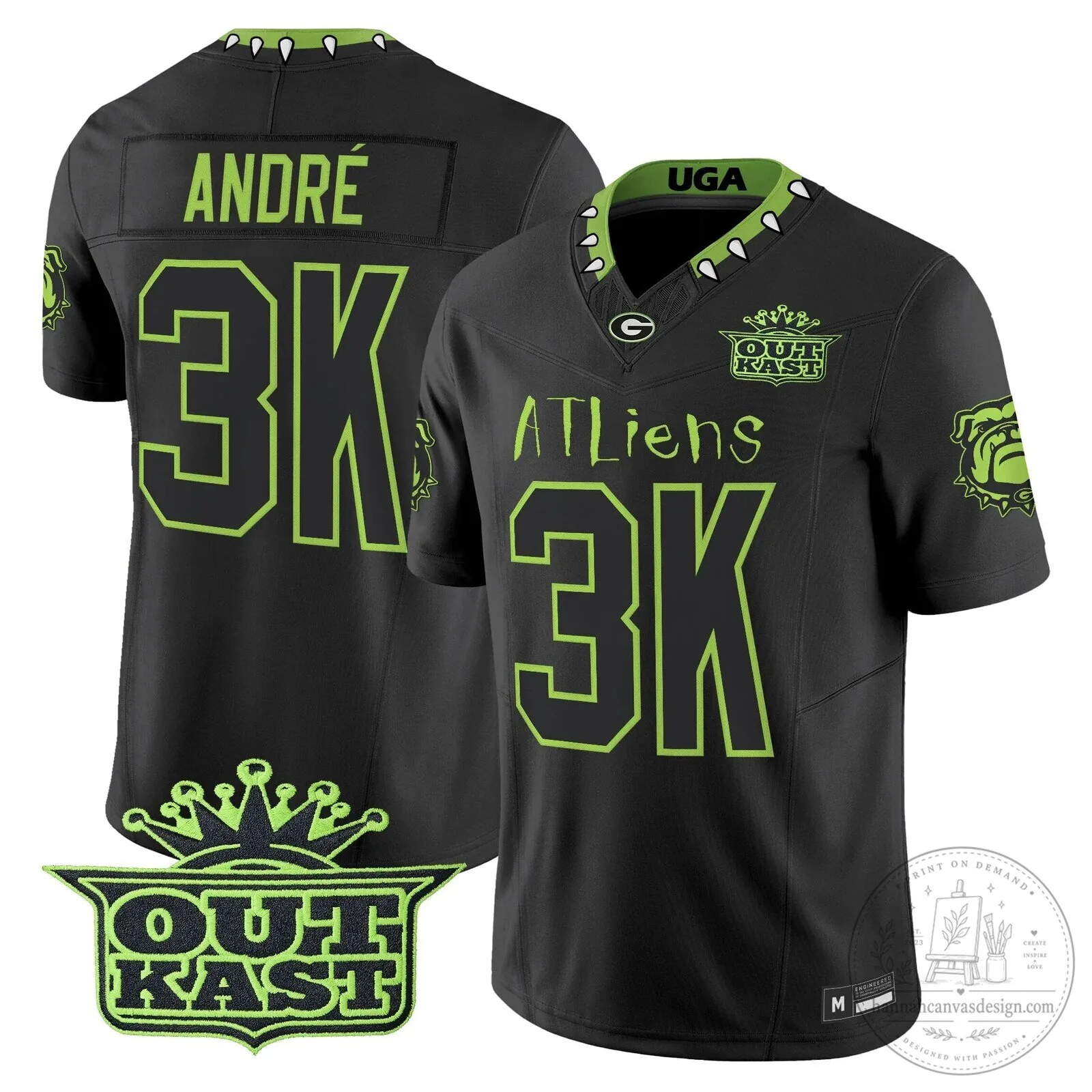 Georgia Bulldogs Black Football Jersey by Outkast ATLiens 14 Georgia Bulldogs Black Football Jersey by Outkast ATLiens