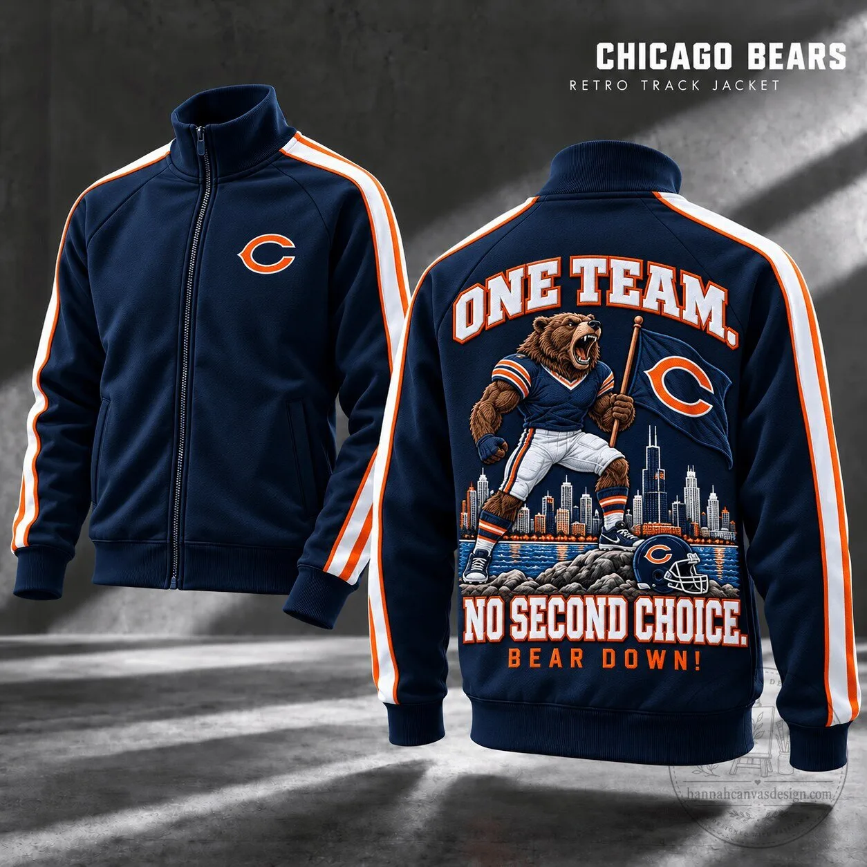 Chicago Bears One Team No Second Choice Retro Track Jacket