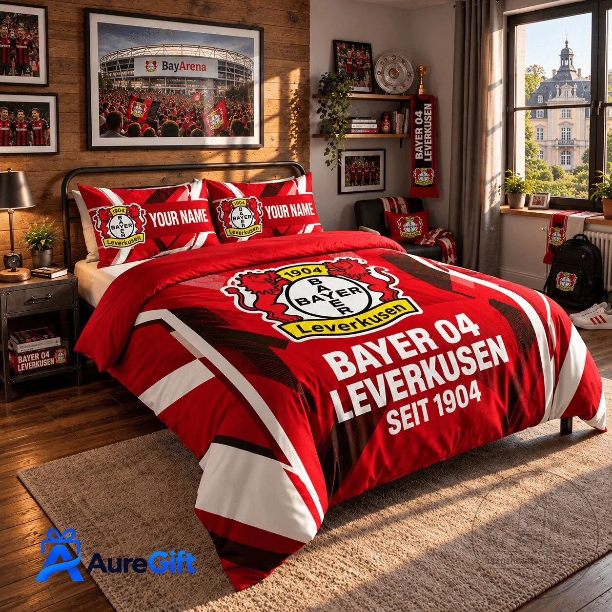 Bayer Leverkusen Bundesliga Matchday Personalized Name Bedding Set