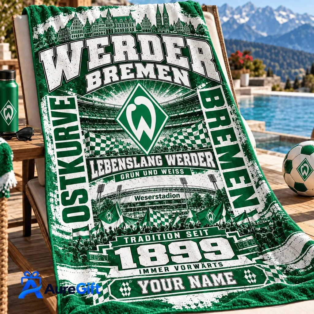 Werder Bremen Bundesliga Matchday Personalized Name Bath Towel Werder Bremen Bundesliga Matchday Personalized Name Bath Towel