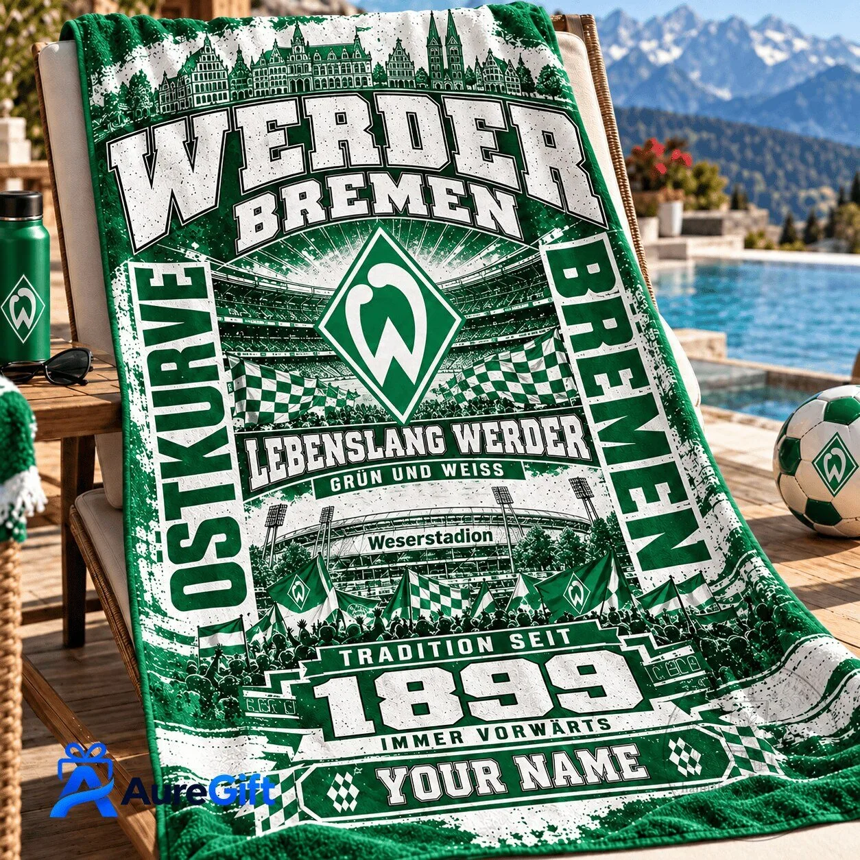 Werder Bremen Bundesliga Matchday Personalized Name Bath Towel 1 Werder Bremen Bundesliga Matchday Personalized Name Bath Towel
