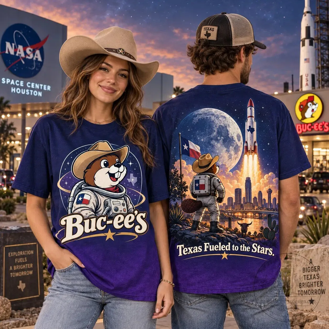 Buc-ee's Texas Astronaut Beaver Space Exploration Graphic T-Shirt 3 buc ee s texas astronaut beaver space exploration graphic t shirt gallery 1