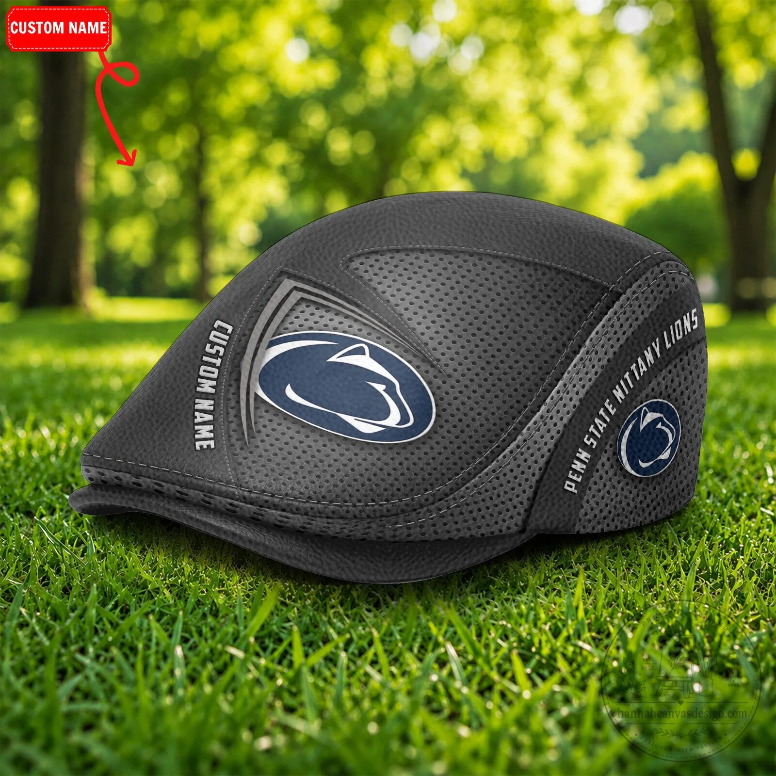 Penn State Nittany Lions NCAA Golf Flat Cap, Custom Name Golf Hat