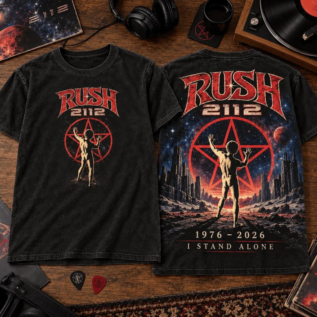 Rush 2112 Starman Defiance 50th Anniversary Concert Tour T-Shirt Rush 2112 Starman Defiance 50th Anniversary Concert Tour T-Shirt