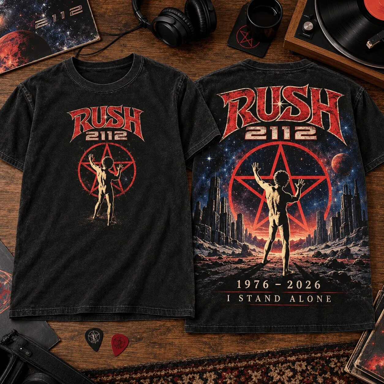 Rush 2112 Starman Defiance 50th Anniversary Concert Tour T-Shirt