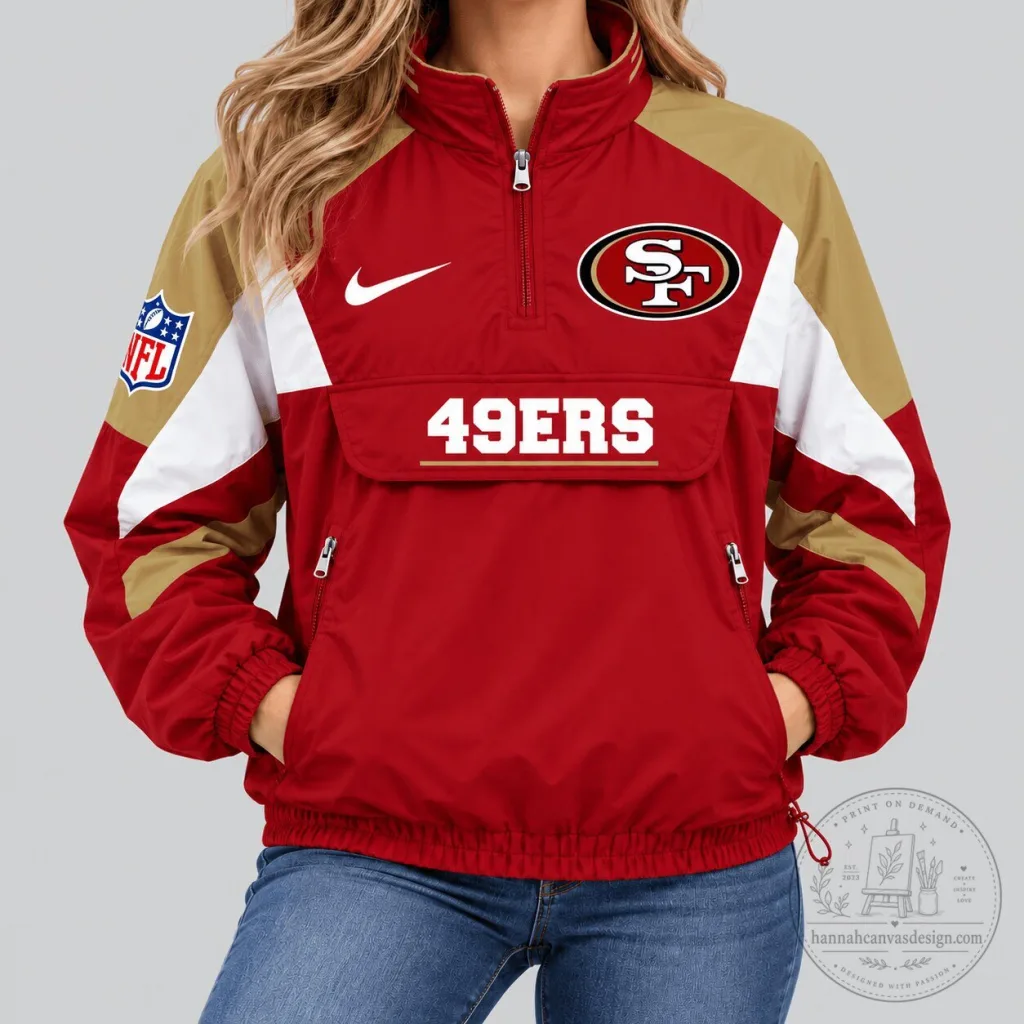 San Francisco 49ers National Football League Half Zip Pullover Anorak Jacket San Francisco 49ers National Football League Half Zip Pullover Anorak Jacket