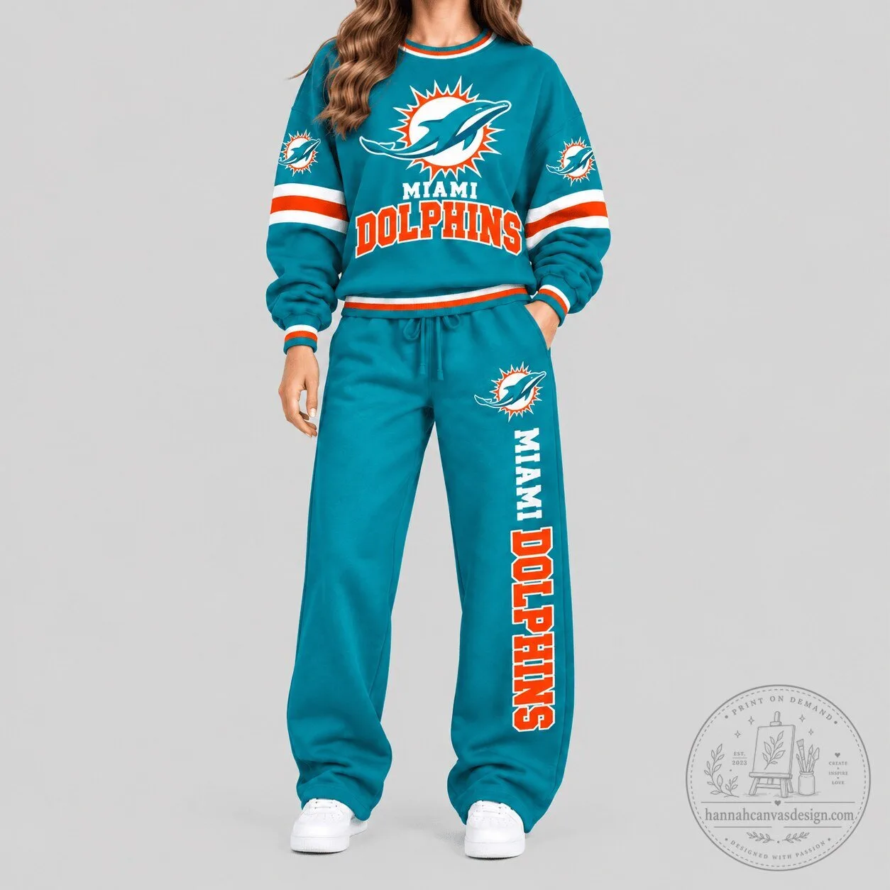 Miami Dolphins National Football League Crewneck Sweatshirt for Women