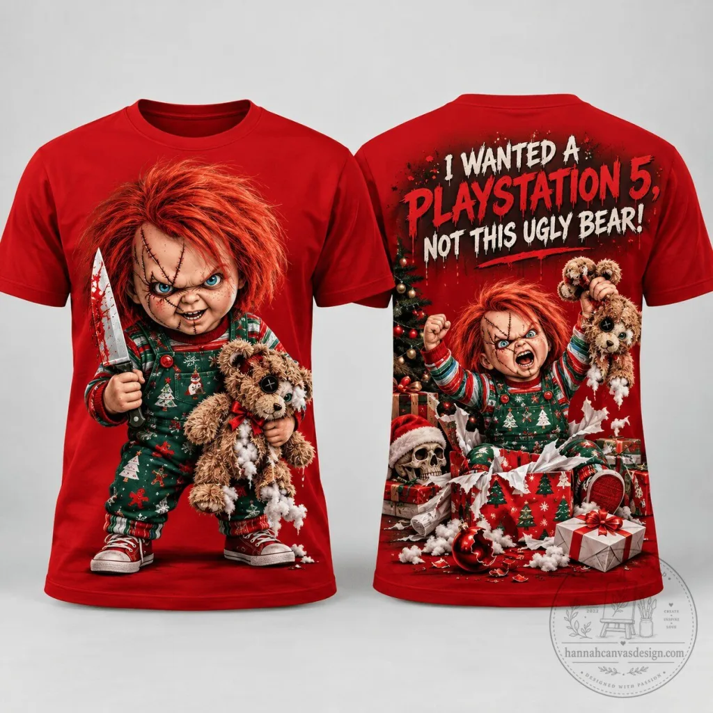 Chucky Christmas Gift Gone Wrong Scary Doll Lovers Holiday T-Shirt Chucky Christmas Gift Gone Wrong Scary Doll Lovers Holiday T-Shirt