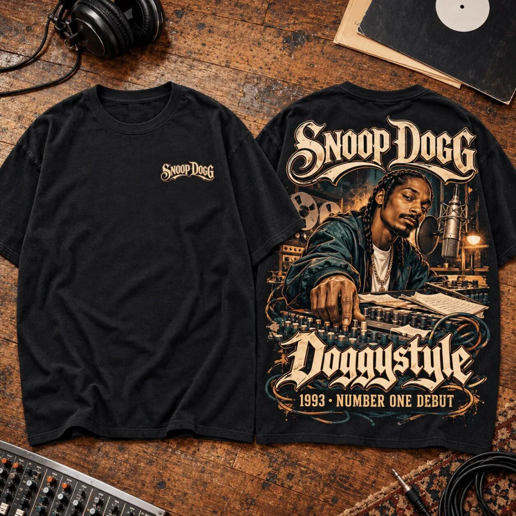 Snoop Dogg Doggystyle 1993 Album Cover Black T-Shirt Snoop Dogg Doggystyle 1993 Album Cover Black T-Shirt