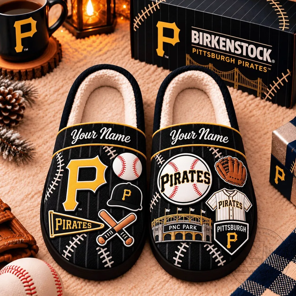 Pittsburgh Pirates MLB Baseball Personalized Name Slippers Pittsburgh Pirates MLB Baseball Personalized Name Slippers