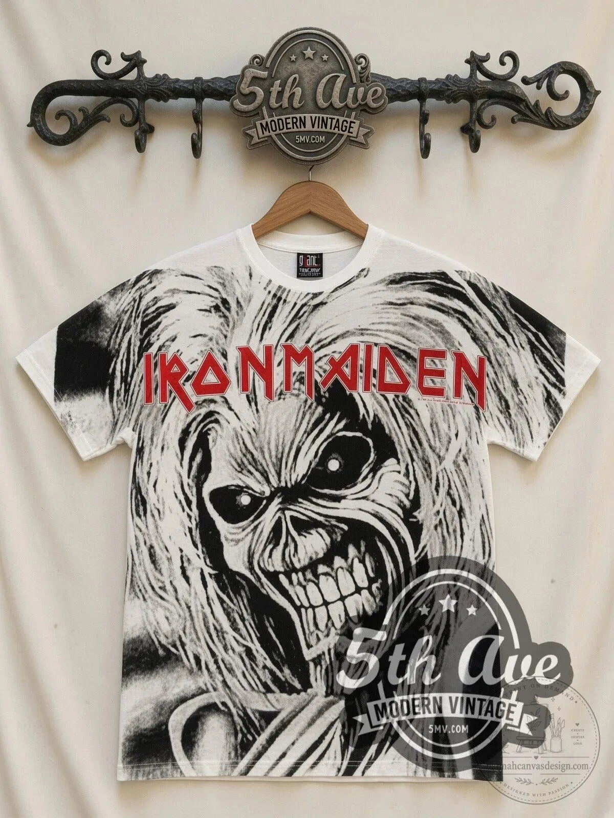 Iron Maiden Eddie The Head All Over Print Heavy Metal Band T-Shirt