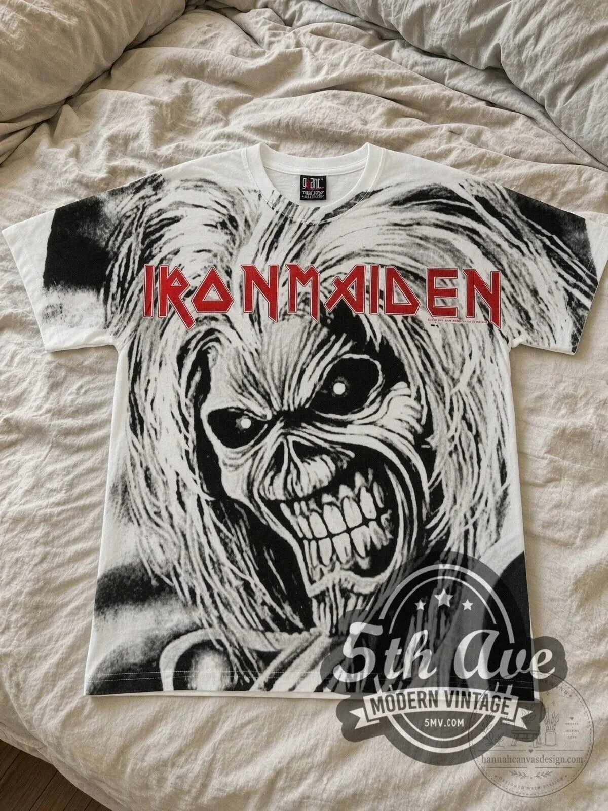 Iron Maiden Eddie The Head All Over Print Heavy Metal Band T-Shirt 6 Iron Maiden Eddie The Head All Over Print Heavy Metal Band T-Shirt