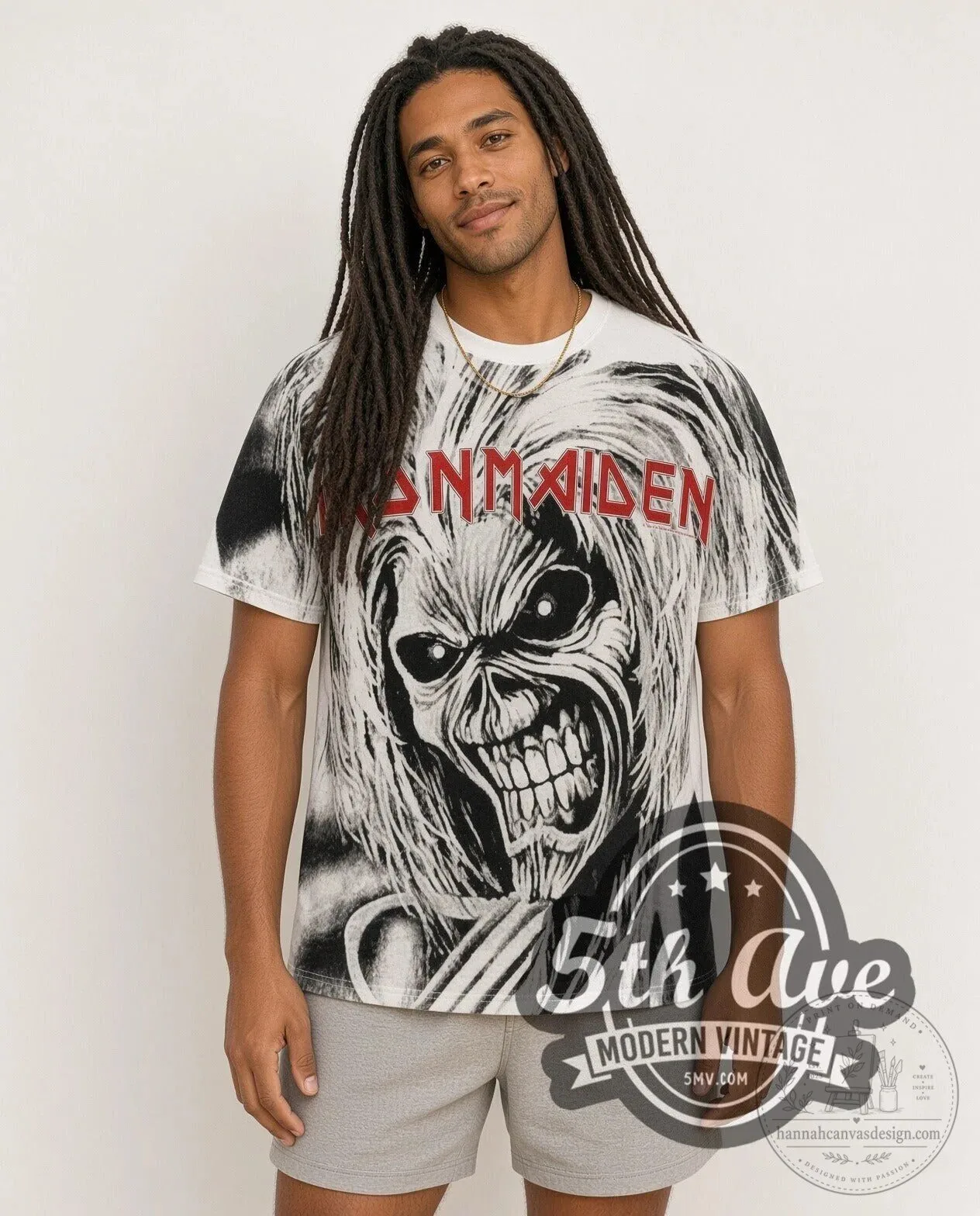 Iron Maiden Eddie The Head All Over Print Heavy Metal Band T-Shirt 7 Iron Maiden Eddie The Head All Over Print Heavy Metal Band T-Shirt