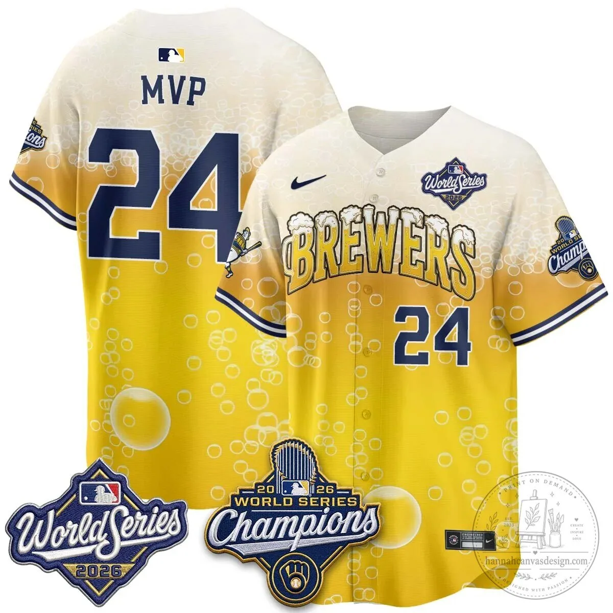 2026 Baseball Jersey - World Series Champions Milwaukee Brewers
